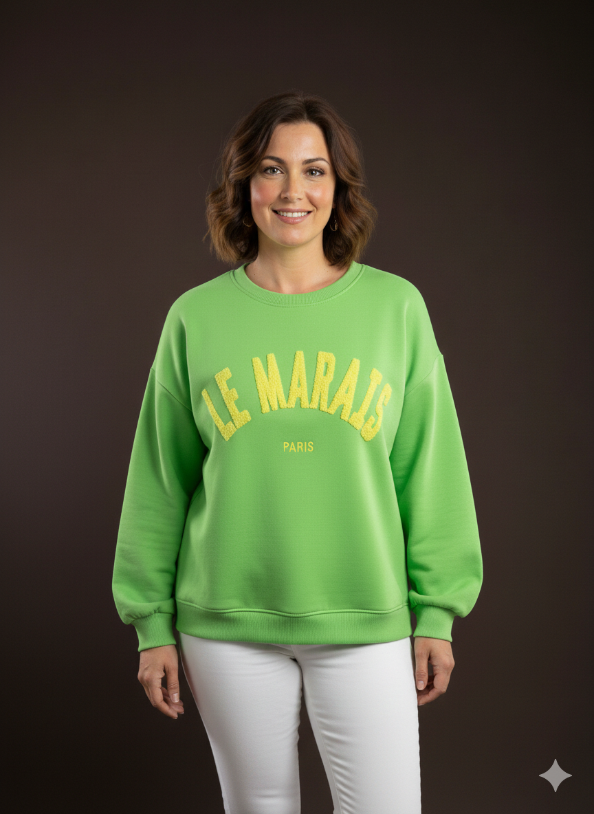 Damensweatshirt Damenpullover in verschiedenen Neon-Farben (38-42+)