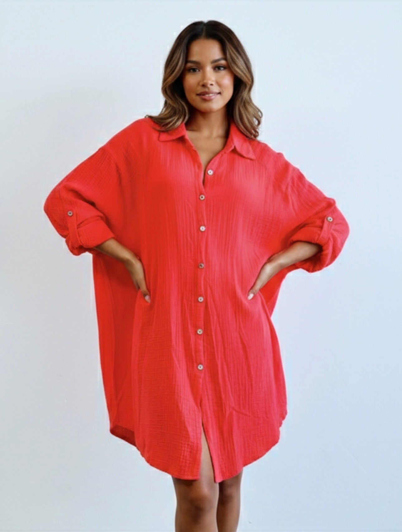 Damesblouse van mousseline (maat 38-48)