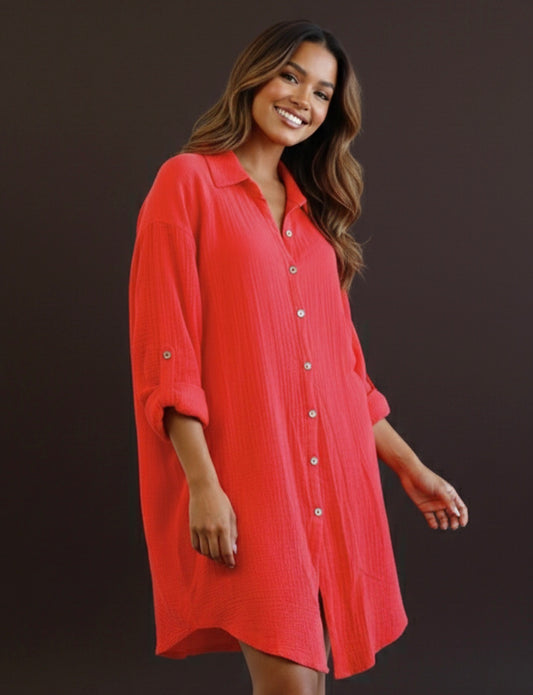 Damesblouse van mousseline (maat 38-48)