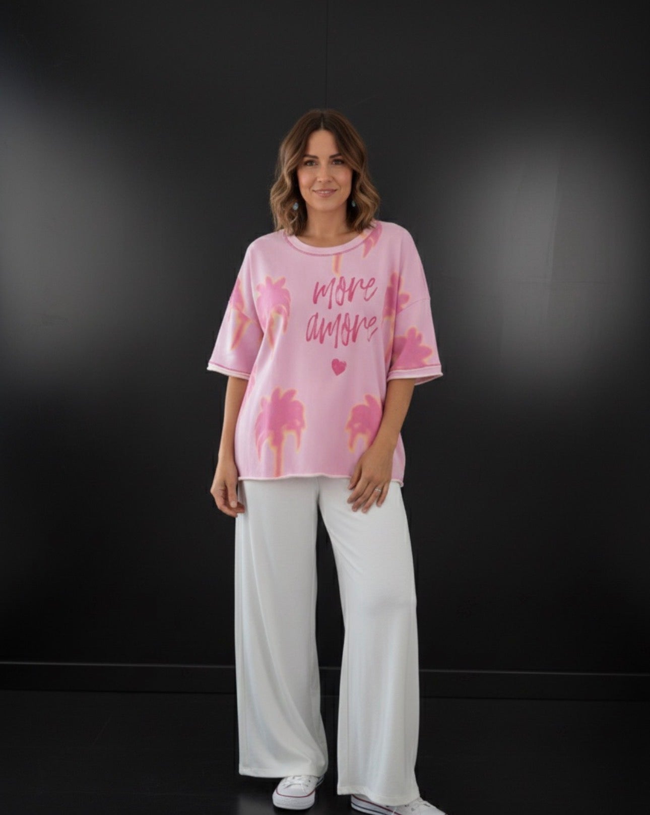 Yippie Hippie Damen Oversize T-Shirt mit Print – Casual Look