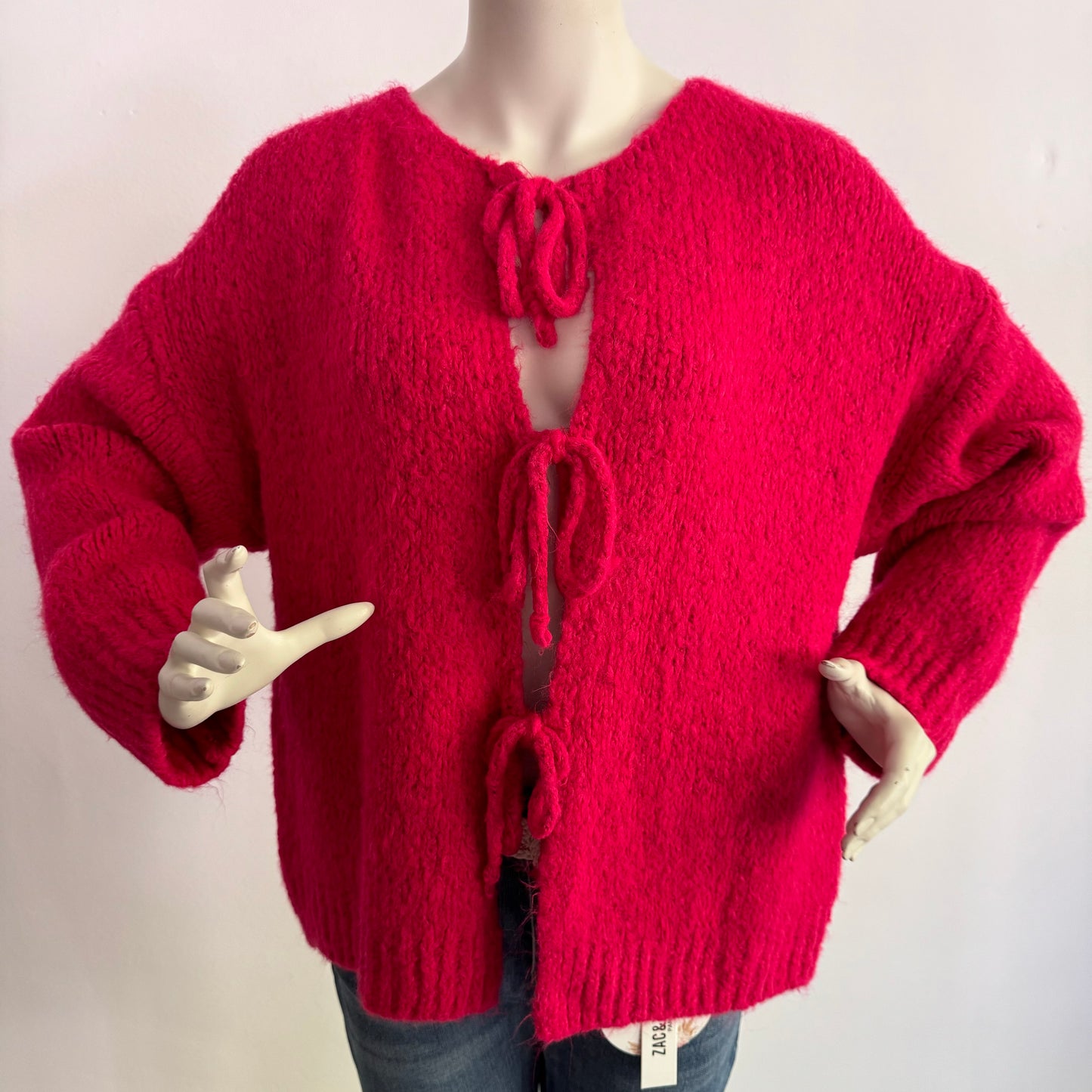 Strickjacke mit Schleifen in 6 Farben