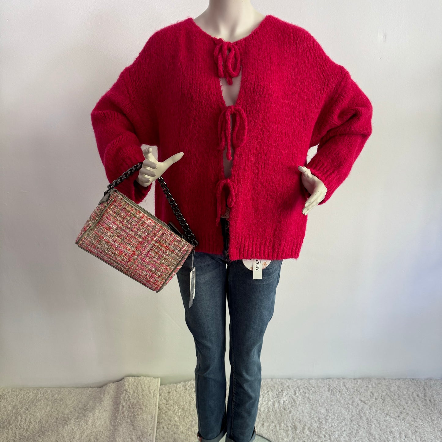 Strickjacke mit Schleifen in 6 Farben