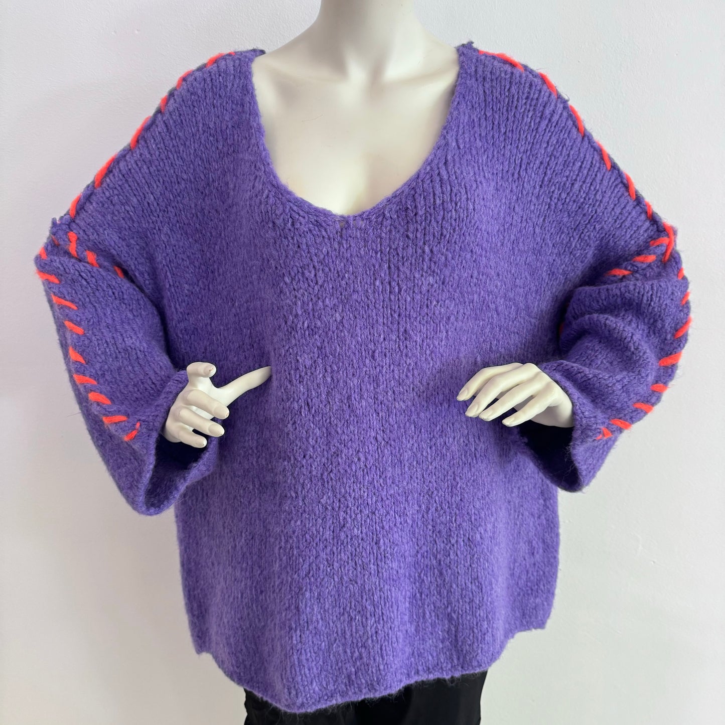 Grosser Oversize Pullover Lila