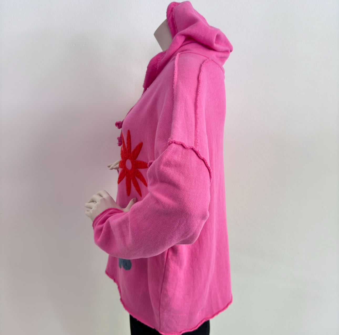 Zwillingsherz Hoodie Blumig Pinki