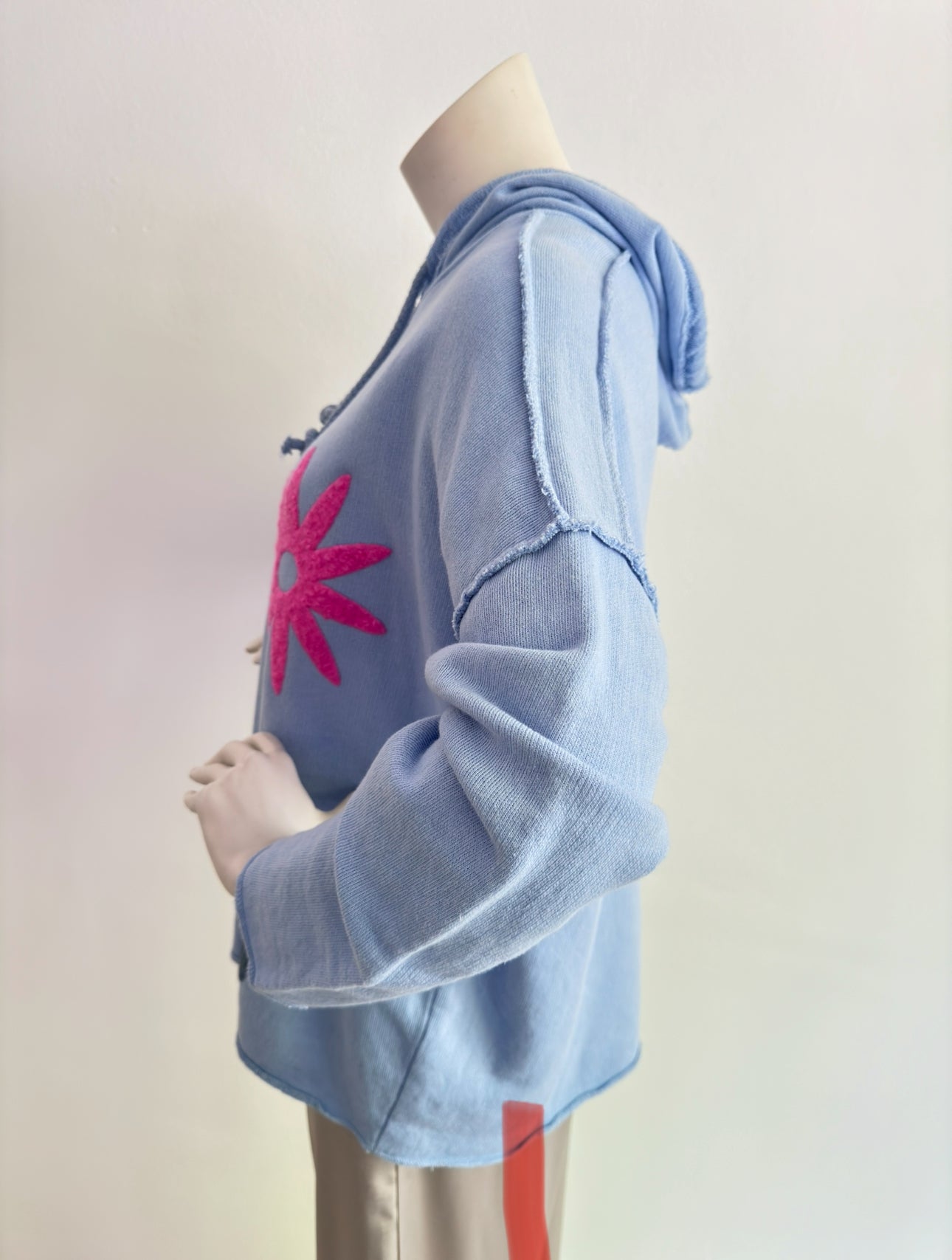 Zwillingsherz Hoodie Blumig Blue