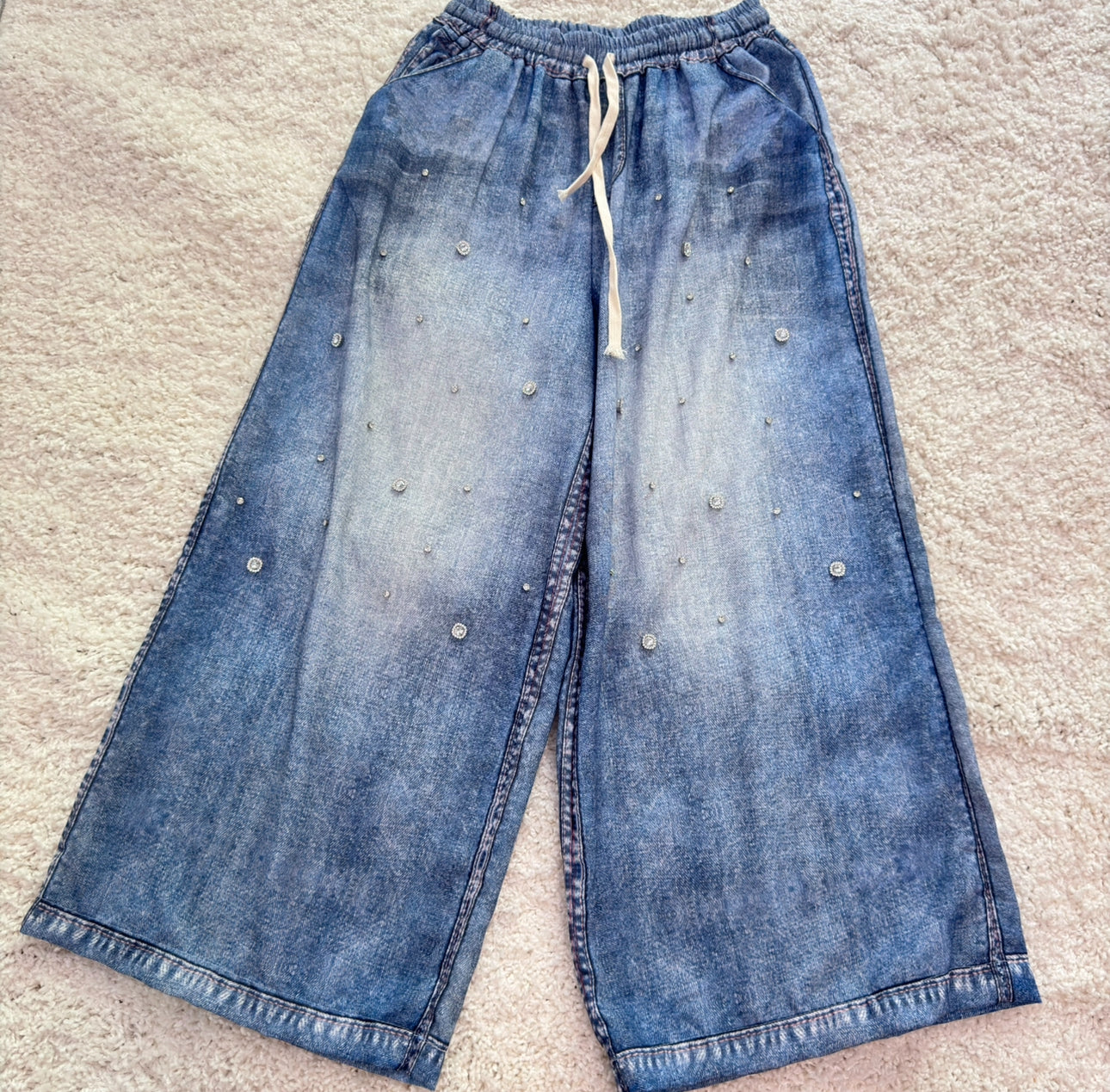 Denim-Glitz Culotte