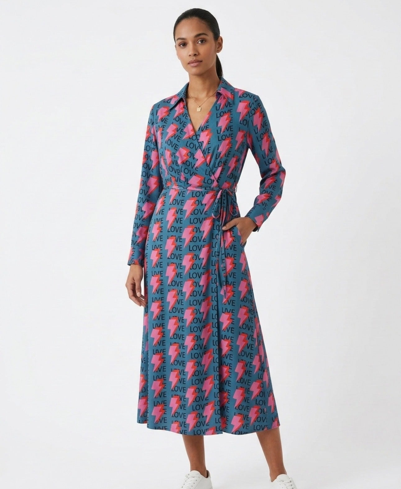 Les Blondinettes Damenkleid – Elegantes Maxikleid mit Muster