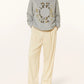 Yippie Hippie Sweatshirt Grau mit Pailletten – Designer Pullover mit Glamour-Detail