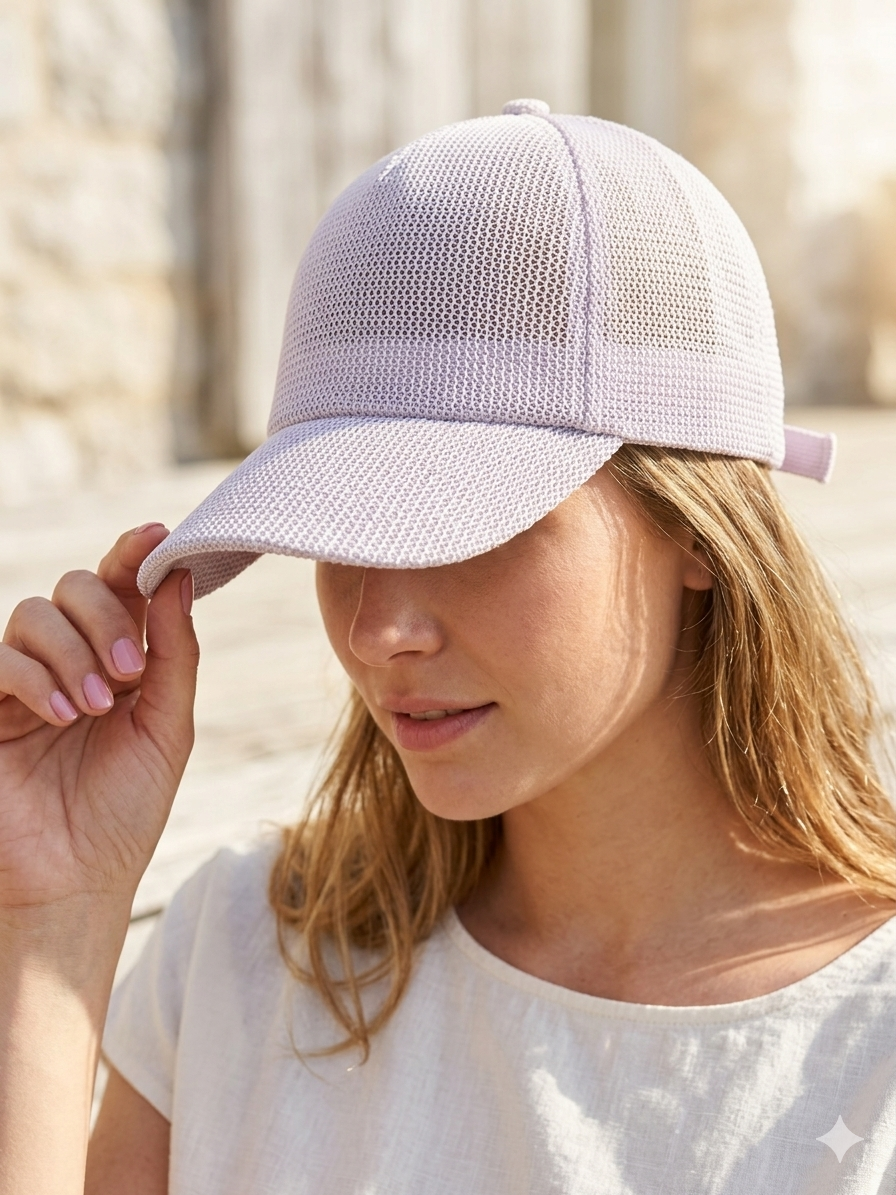 Flieder Cap Damen Mesh – Sommer Baseball Cap mit Klettverschluss | Leicht & Atmungsaktiv