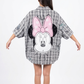Oversize Damenbluse mit Statement-Print & Pailletten – 100% Baumwolle | Einheitsgröße 38–46 – Boutique in Heaven