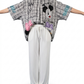 Oversize Damenbluse mit Statement-Print & Pailletten – 100% Baumwolle | Einheitsgröße 38–46 – Boutique in Heaven