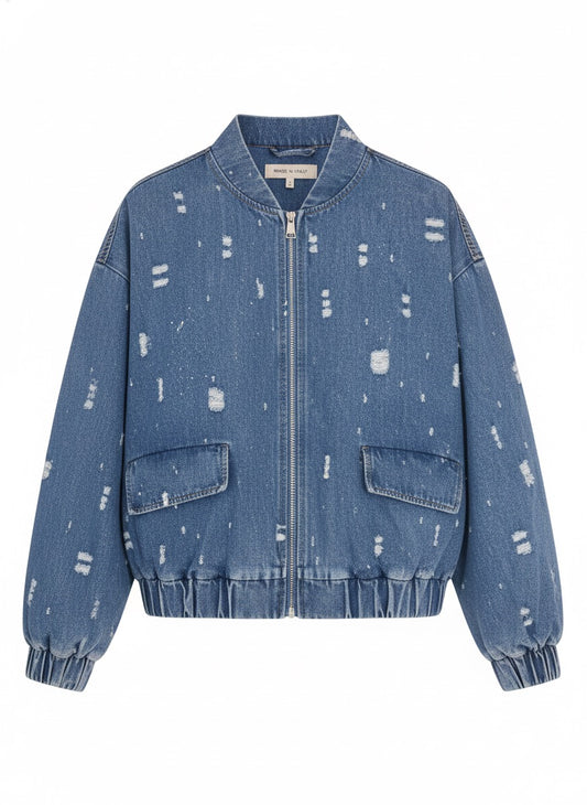 Jeansjacke mit Cut Outs