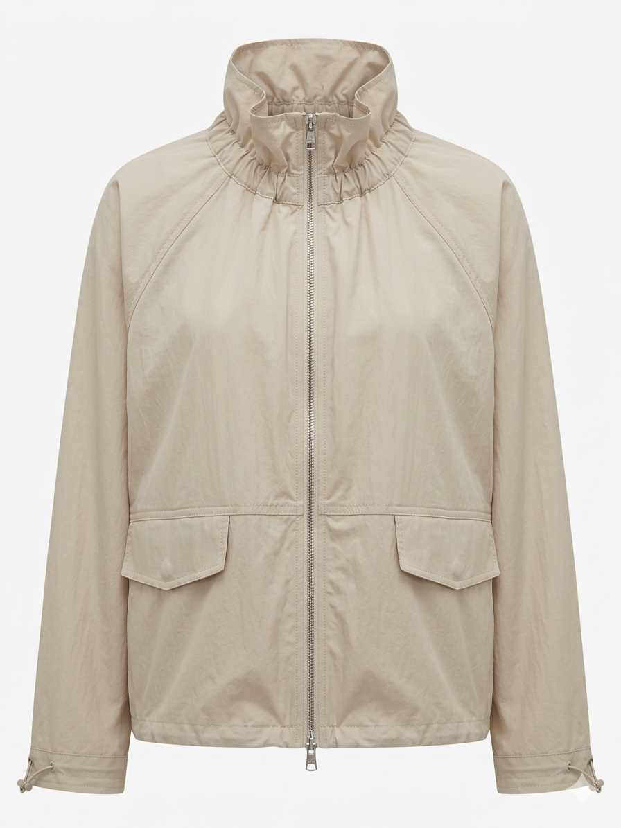 JC Sophie Windjacke Creme – lässig-edle Übergangsjacke mit Rüschenkragen