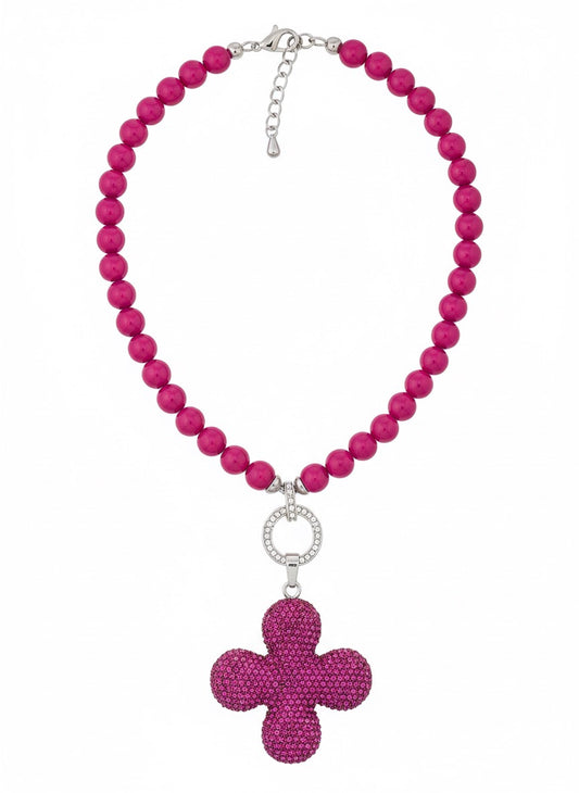 Perlenkette Modeschmuck Kreuz