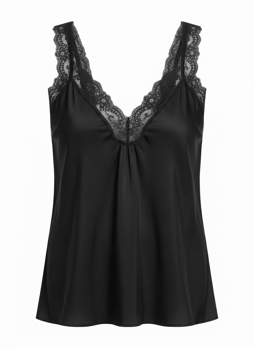 Damen Top Schwarz XXL ärmellos