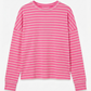 Pink gestreiftes Sweatshirt – leichter Oversize-Look | tragbar 38–42
