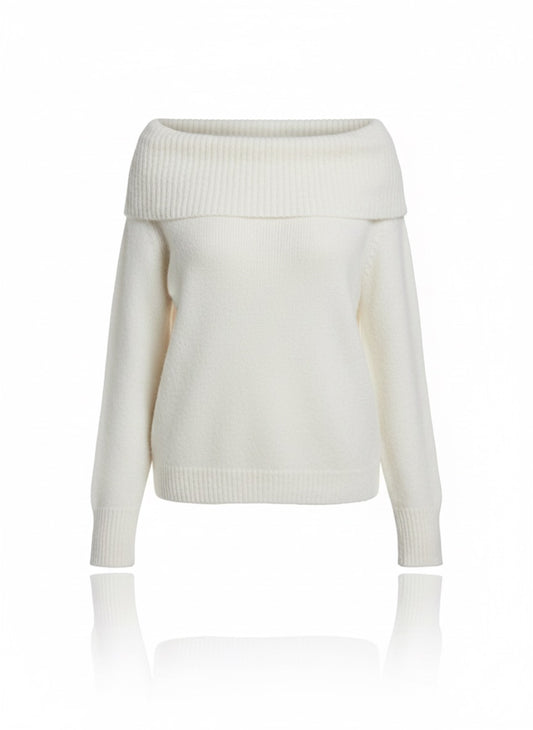 Pullover als Offshoulder in weiss oder als Rollkragen