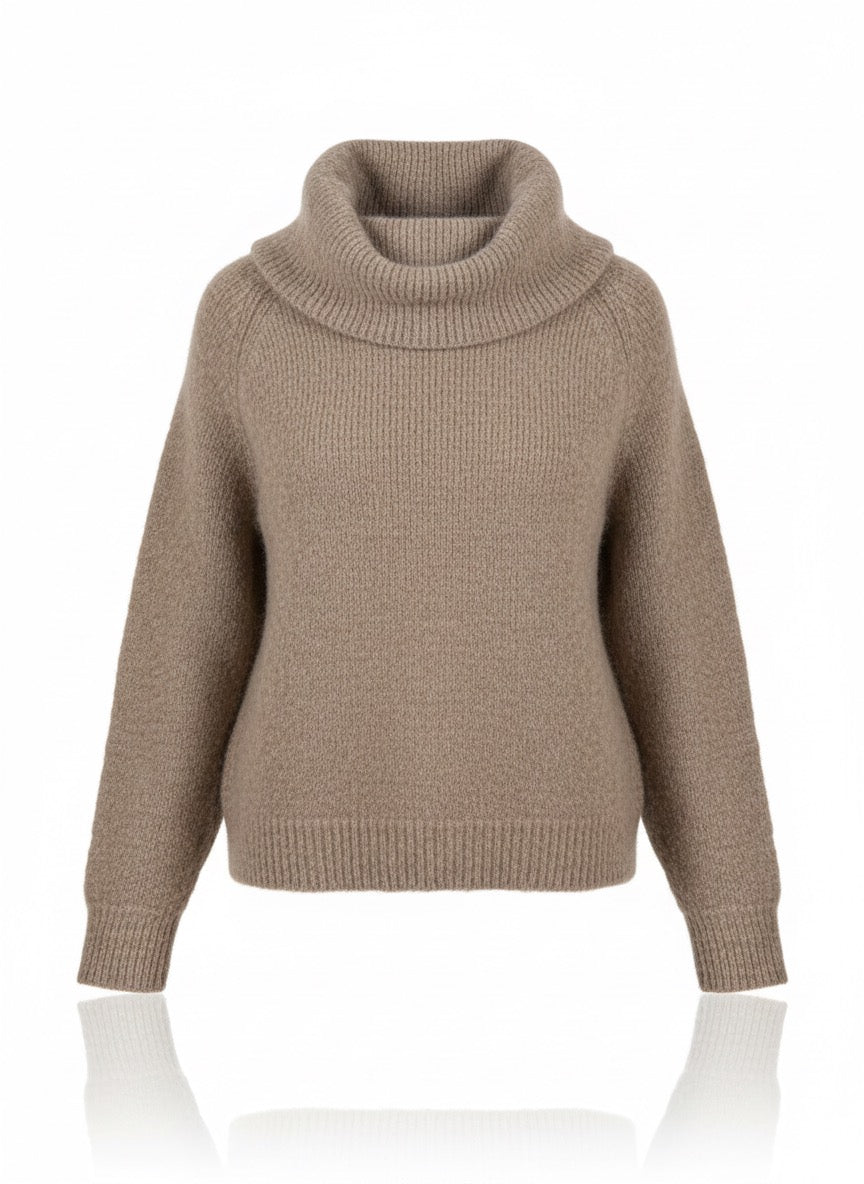 Damestrui, gebreide trui, off-shoulder coltrui (maat 38-42)