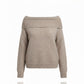 Damestrui, gebreide trui, off-shoulder coltrui (maat 38-42)