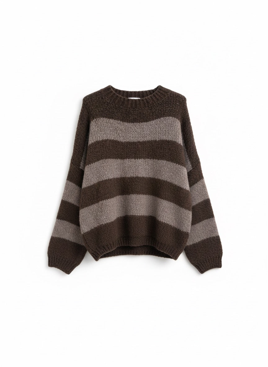 gestreifter Kuschelpullover