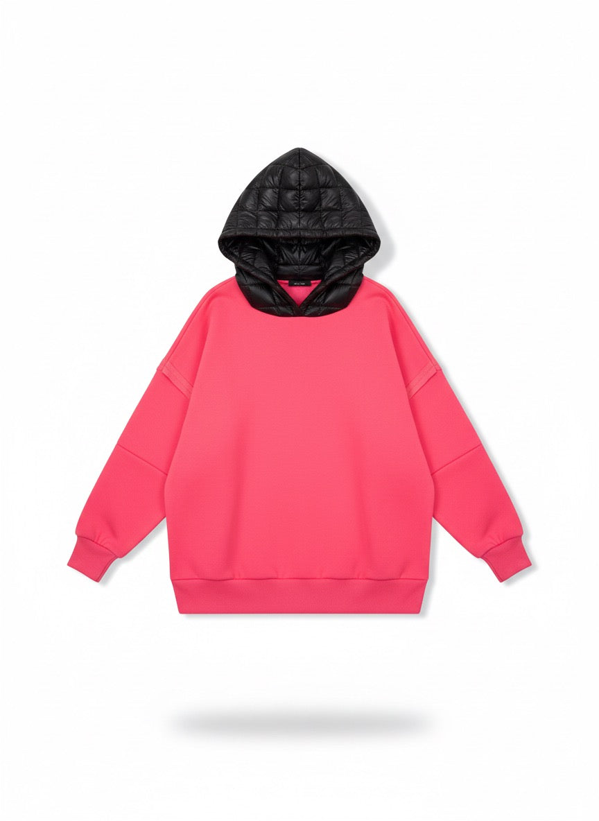Oversize Hoodie Curvy Neonpink