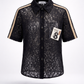 Luxury Lace Short Sleeve Blouse Black – Elegant Lace Blouse with Boutique Flair 38-44