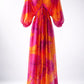 Ibiza Sommerkleid Damen – Langes Maxikleid Pink Orange (38-42)