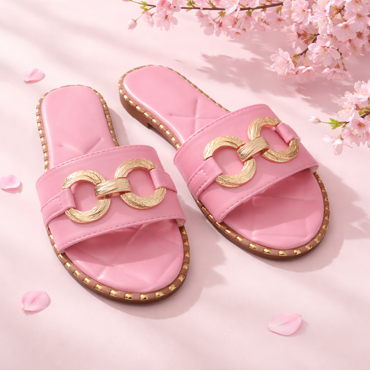 Pink Glam Slides – Luxus Sommer Sandalen ✨