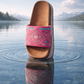 Ibiza Fuchsia Glam Plateau-Sandalen – Ethno Boho Slipper mit Komfort-Fußbett