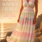 🌴 Ibiza Neon Dreams Maxi-Kleid – Boho Glamour mit Pailletten Neon Blau & Unterkleid(Gr. 38–42)