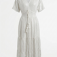 White Diamond Glamour Kleid – Luxus Boho-Ibiza Maxi mit Silber-Pailletten ✨38-42
