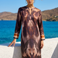 Yippie Hippie Maxikleid Braun – 100% Viskose, Langarm, Seitentaschen, Boho Sommerkleid Damen
