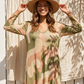 Damen Maxikleid (38–42) – Luftiges Sommerkleid in Grün mit abstraktem Muster