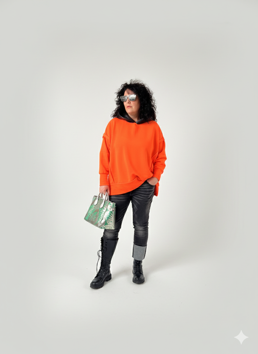 Oversize Hoodie Curvy Neonorange