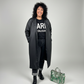 Oversized jas van imitatieleer, zwart – Lange damesjas in leerlook