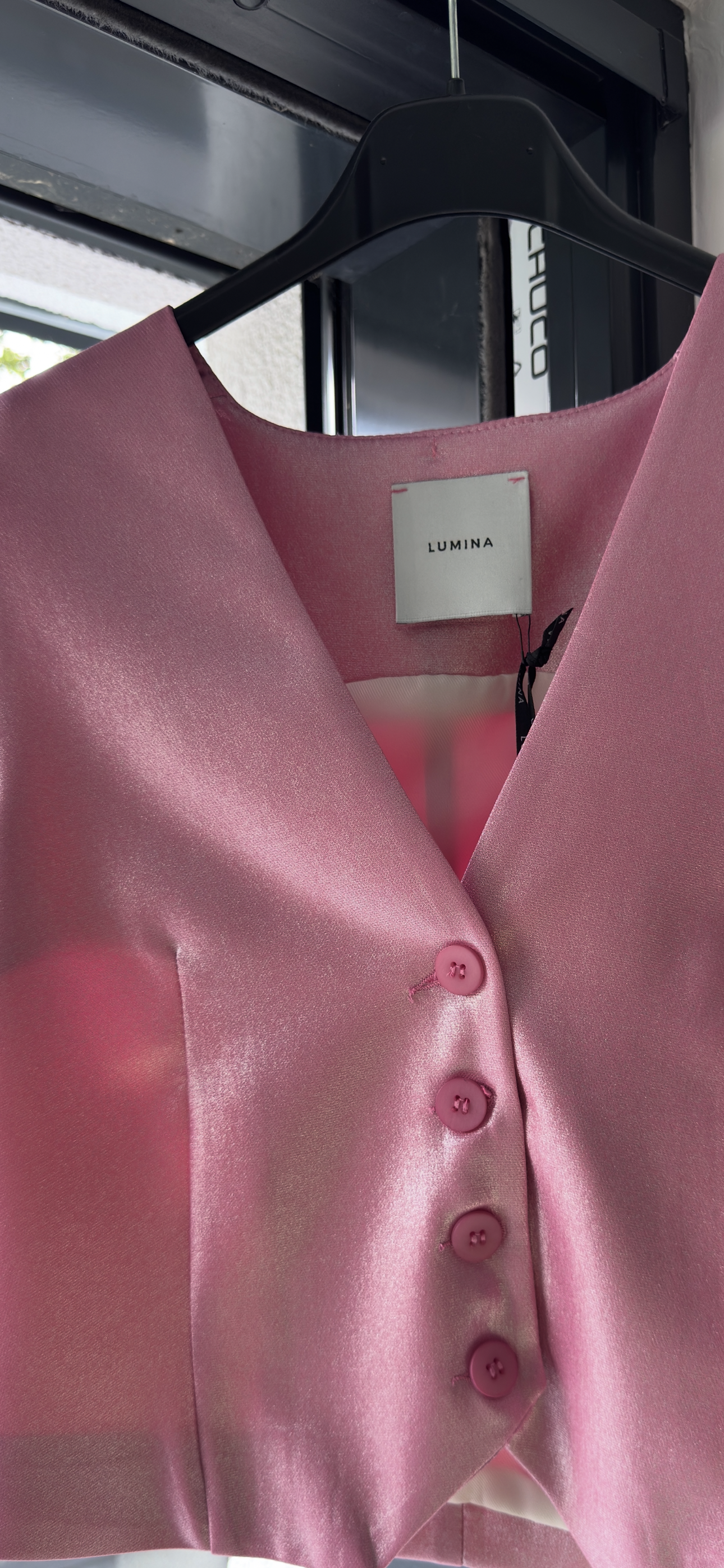 💖 Pink Paradise Metallic-Weste – Glamour trifft Sommer M