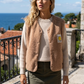 🤎 Damen Teddy Smile Weste – Kuschel-Luxus mit Statement-Patch 38-42+