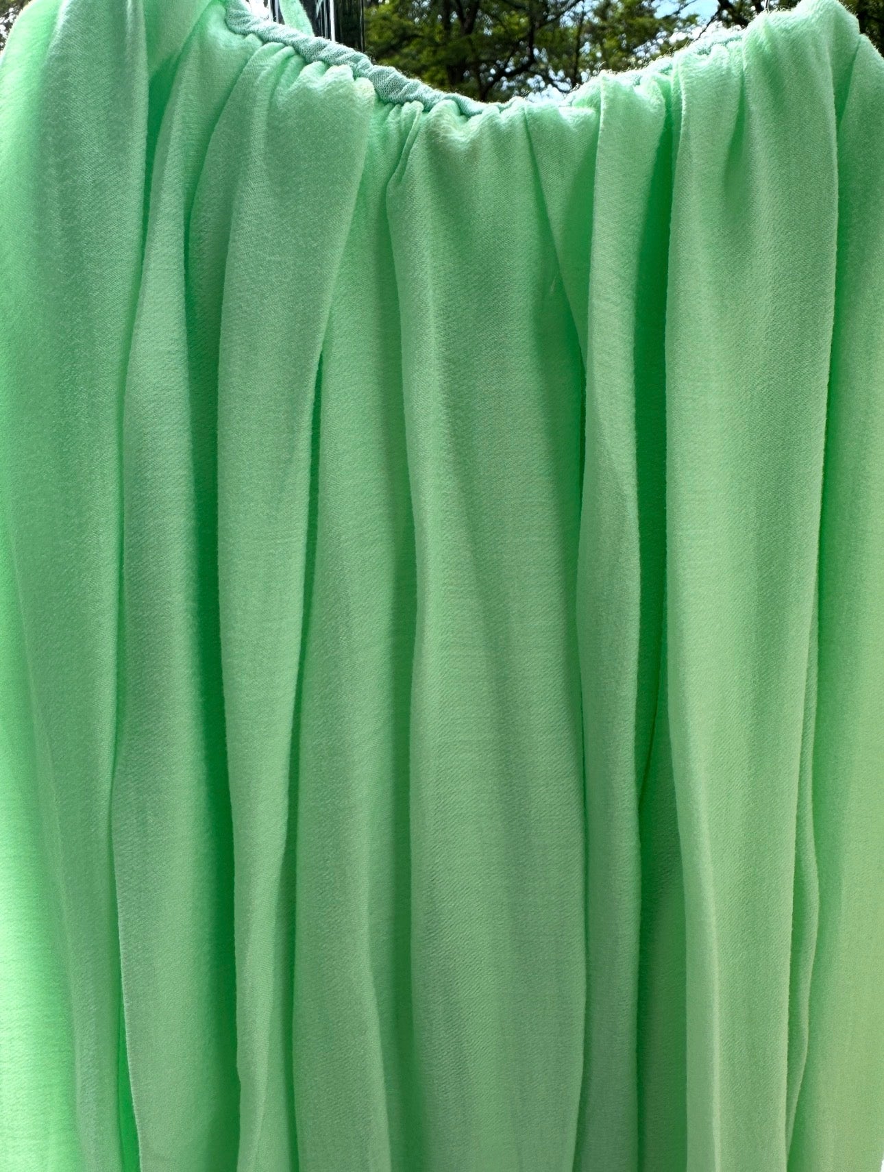 Boho Ballonkleid Damen Grün – kurzes Sommerkleid mit Spaghettiträgern (Gr. 34–38)