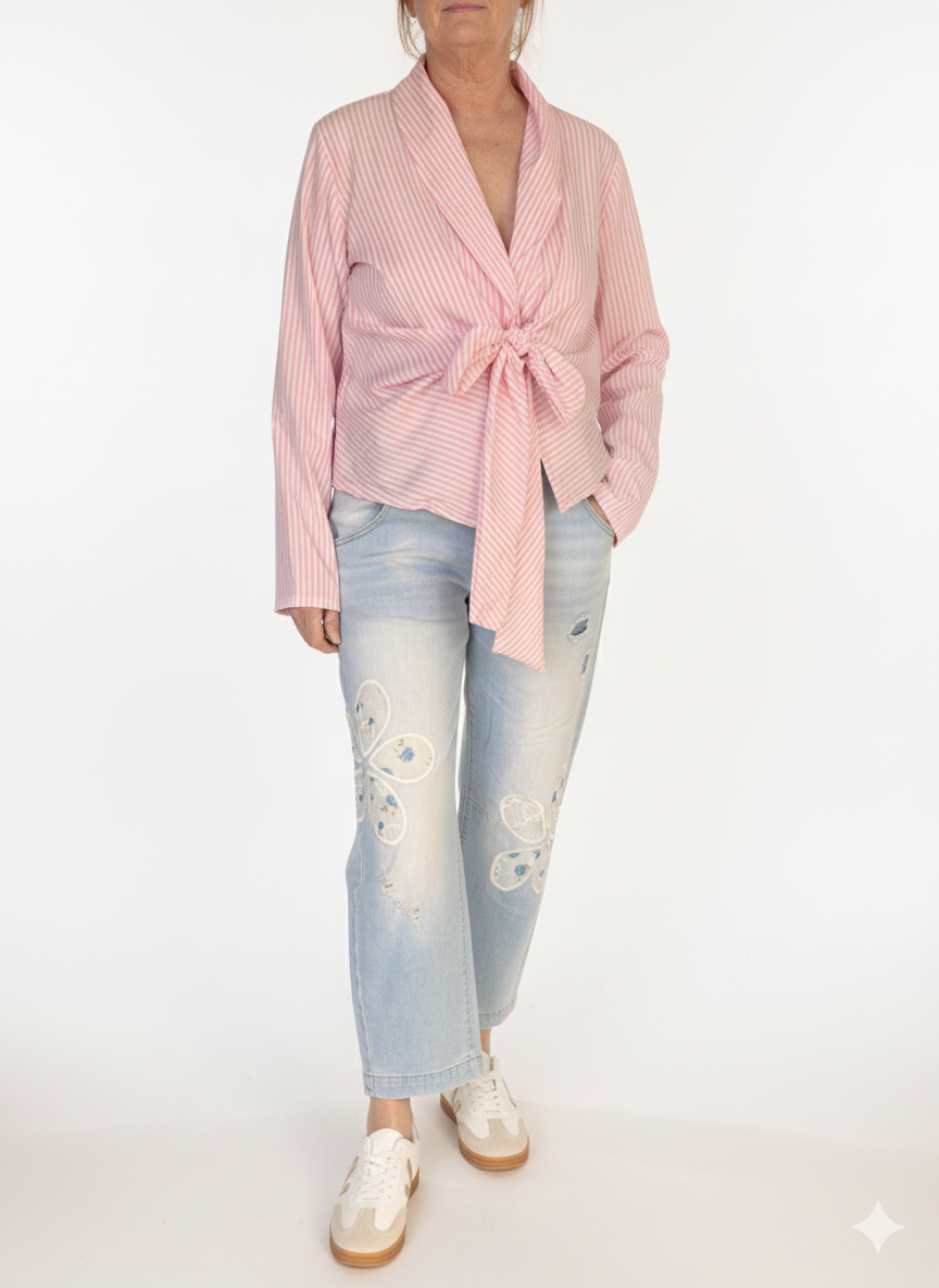 Süsse Bluse zum Binden in 2 Farben