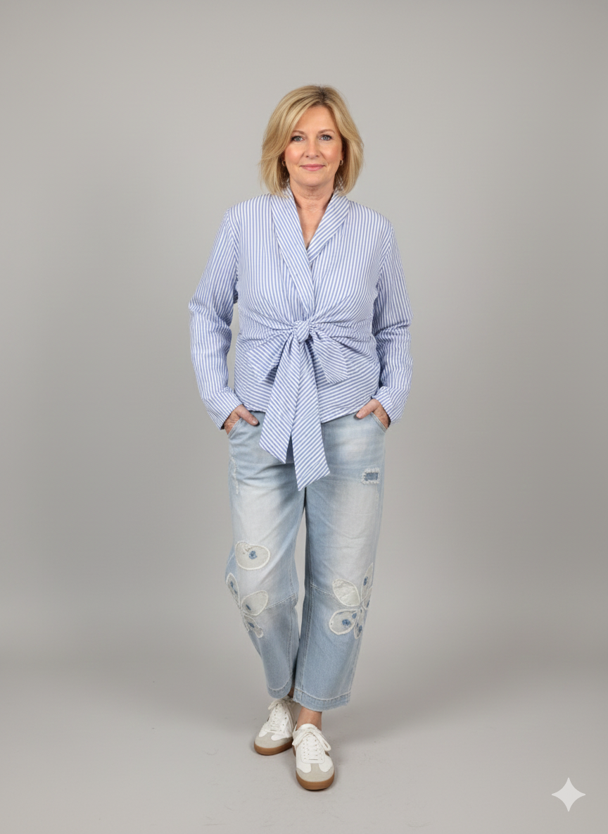 Süsse Bluse zum Binden in 2 Farben