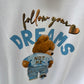 Damen T-Shirt Weiß – Teddy Bärenprint Hellblau Dreams Baumwolle Elasthan Größe 38–42