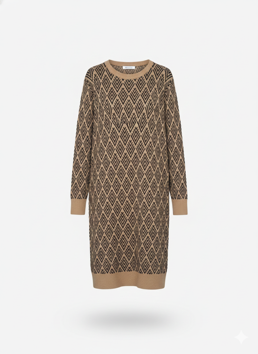 Dickes Winterkleid mit Muster