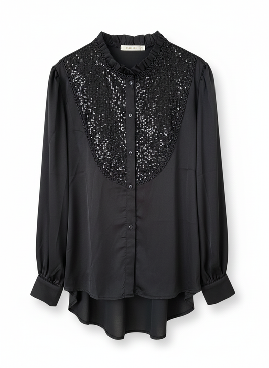 Schwarze Bluse mit Funkeln