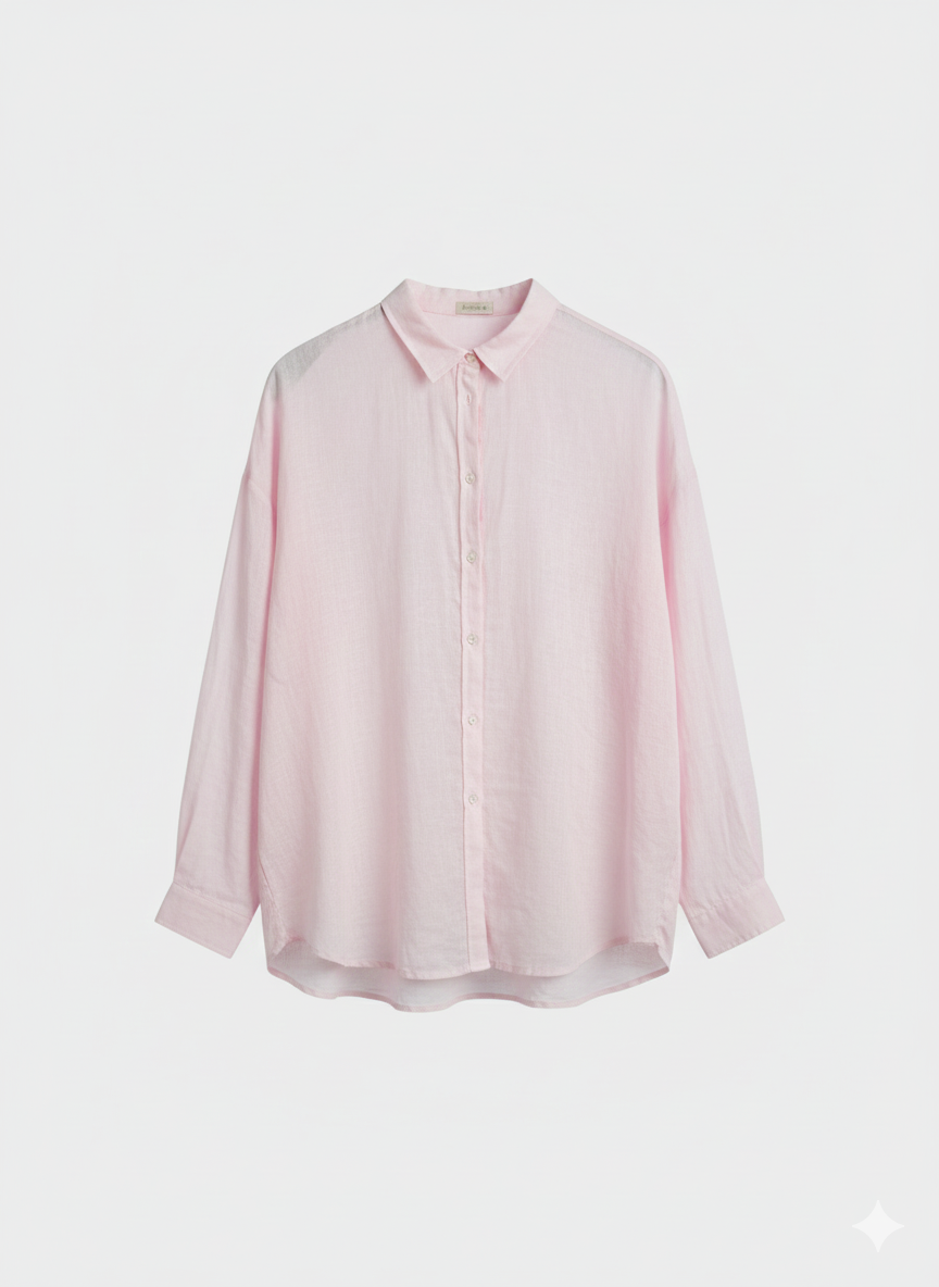 Damesblouse met lange mouwen van linnen, van JC Sophie