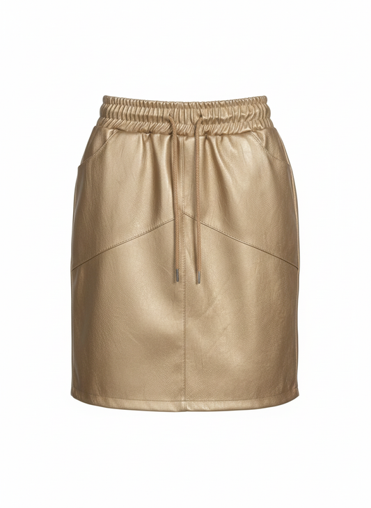 Lederlook-Rock mit elastischem Bund