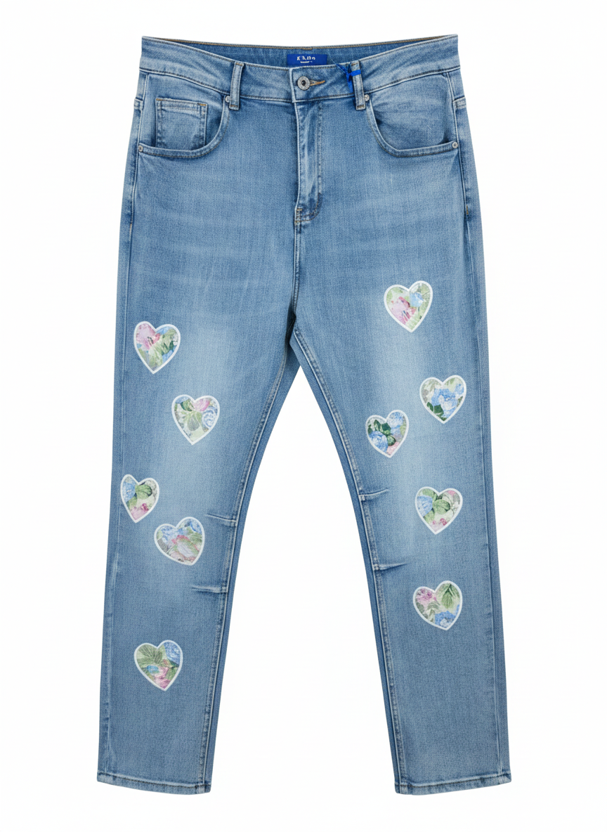 Damesjeans met hartmotief
