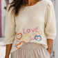 Les Blondinettes Alpaka Strickpullover Damen Weiß – Love Pullover 3/4 Arm