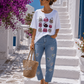 Luxury Bag Glam Shirt White – Curvy Baumwollshirt mit Strass-Taschenmotiv 40-48