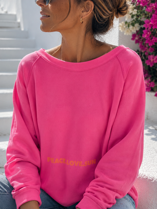 Yippie Hippie Sweatshirt Pink – Oversize Damen Pullover mit Statement Print | Boho Fashion