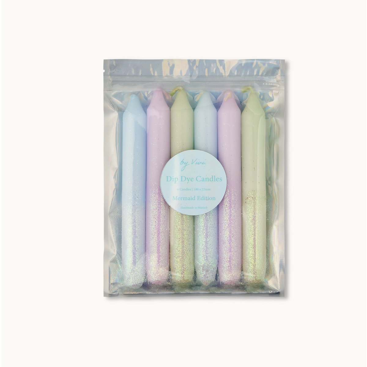 Dip Dye Candles im Set: Glitter Mermaid